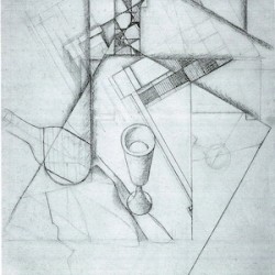 Still Life with glass and board game by Juan Gris